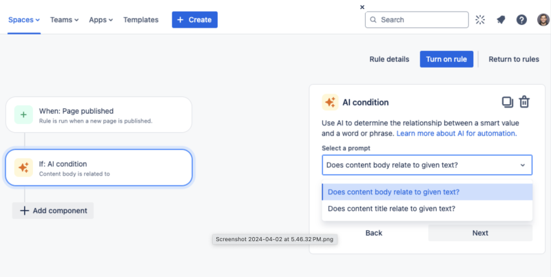 New AI Actions in Confluence Automation