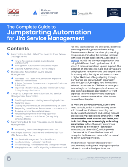 The complete guide to jumpstarting automation for Jira Service Management