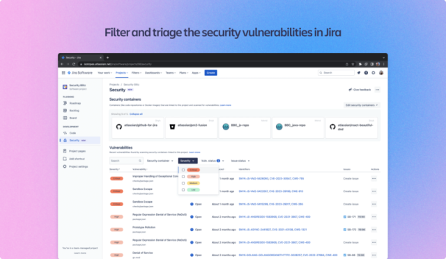 Introducing Security in Jira: Track &amp; prioritize vulnerabilities reported by security apps