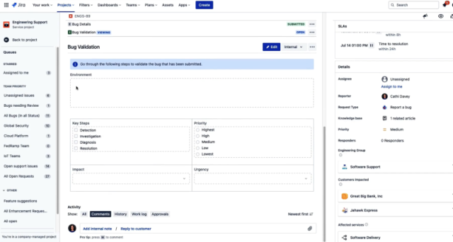 Jira Service Management for software development teams