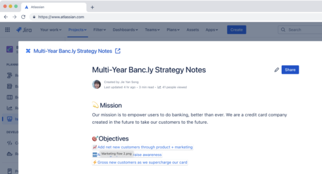 New: Confluence pages embedded on a Jira ticket