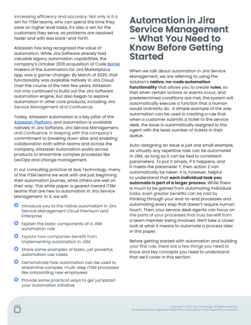 The complete guide to jumpstarting automation for Jira Service Management